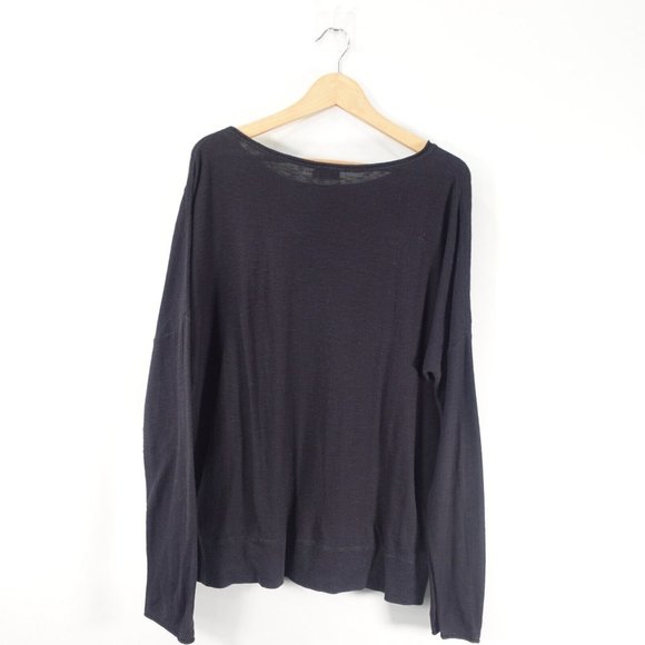 VINCE Black Sweater Women Large Knit Oversized Loose Pullover Boxy Casual Jumper - Picture 6 of 8